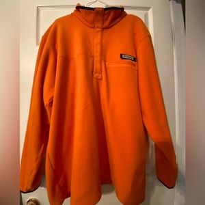 Mens Columbia fleece pullover. Snap collar size XXL and color orange
